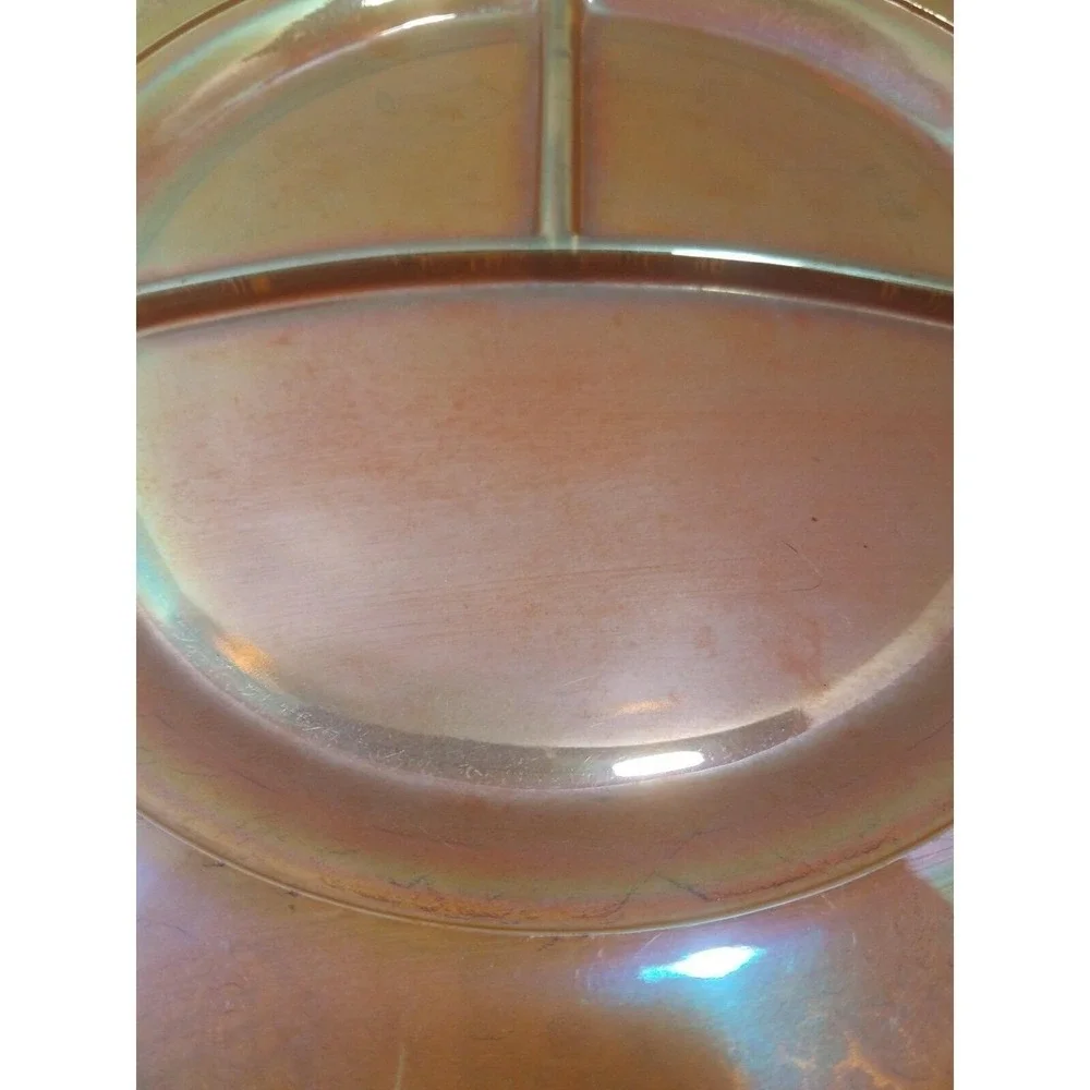 Normandie Marigold Depression Carnival Glass Grill Plate 11